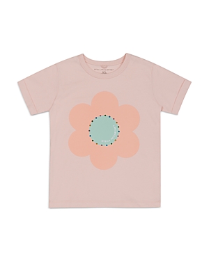 Shop Stella Mccartney Girls' Festive Flower Hotfix Short Sleeve Tee - Little Kid In Pink