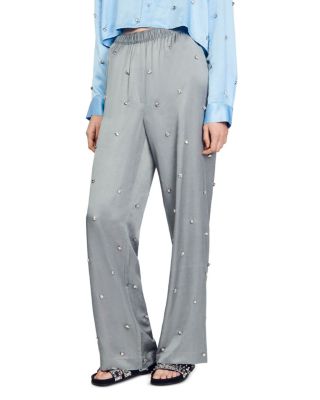 Sandro - Kilyan Embellished Satin Pants