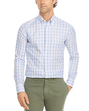 Canali Regular Fit Plaid Button Down Dress Shirt