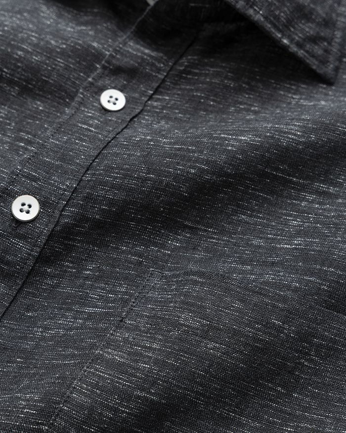 Rodd & Gunn Ellerslie Linen Textured Classic Fit Button-up Shirt In Black Pear