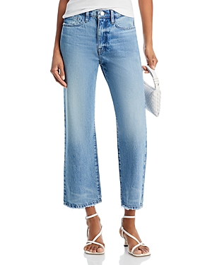 Frame Le Jane High Rise Ankle Wide Leg Jeans in Rhode Grind