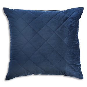 Frette Quilted Velvet Decorative Cushion, 20 X 20 - Exclusive In Blue