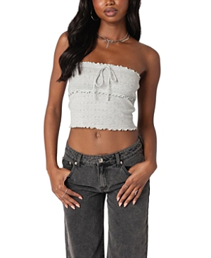 EDIKTED SAVANNAH POINTELLE TUBE TOP