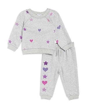 Shop Splendid Girls' Funfetti Sweatshirt & Jogger Pants Set - Baby In Lt Heather Gray