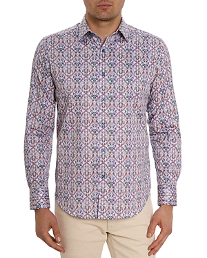 Shop Robert Graham Caracas Cotton Blend Classic Fit Button Down Shirt In Multi