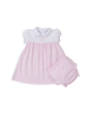 Shop Kissy Kissy Girls' Color Blocked Bunnies Dress Set - Baby In Pink/white
