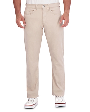 Shop Robert Graham Grant Cotton & Linen Blend Tailored Fit Pants In Khaki