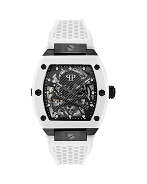 Shop Philipp Plein The $keleton Watch, 44mm X 56mm In Black/white