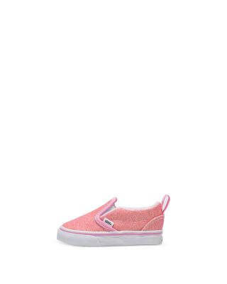 Vans - Unisex Classic Slip On V Glitter Sneakers - Baby, Toddler, Little Kid