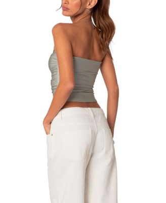  Maxeen Shiny Gathered Tube Top