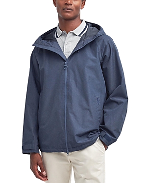 Shop Barbour Lorton Zip Front Hooded Jacket In Navy