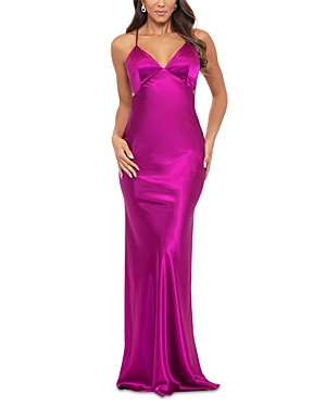 Aqua Satin Open Back Gown - 100% Exclusive In Orchid