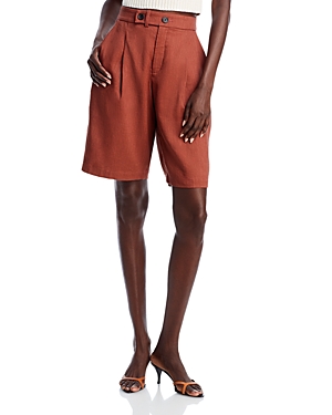 A.l.c Nico Tailored Linen-blend Shorts In Sequoia