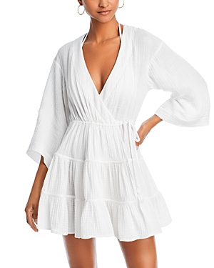 Shop Cinq À Sept Cinq A Sept Torey Mini Dress Swim Cover Up In White
