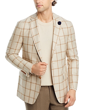 Shop Hart Schaffner Marx New York Windowpane Regular Fit Sport Coat In Cream/tan