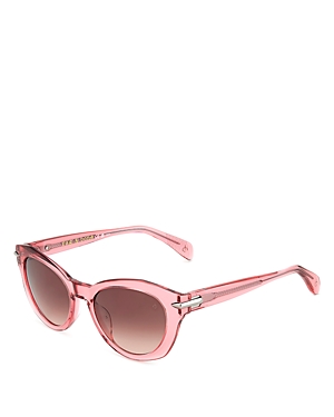 Shop Rag & Bone Safilo Cat Eye Sunglasses, 53mm In Pink/brown Gradient