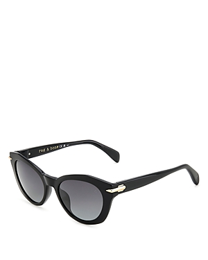 Shop Rag & Bone Safilo Cat Eye Sunglasses, 53mm In Black/gray Gradient