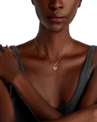 Rainbow Sapphire Star of David Disc Pendant Necklace in 14K Yellow Gold, 18"