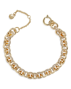 Shop Baublebar Beth Rhinestone Chain Bracelet In Gold/crystal