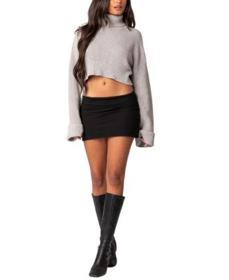 Oversized Turtle Neck Cropped Sweater