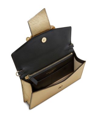 Crescent Snake Embossed Leather Shoulder Bag