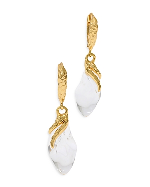 Shop Alexis Bittar Liquid Vine Lucite Raindrop Leverback Earrings In Gold