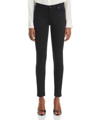 Slim Illusion High Rise Ankle Skinny Jeans in Luxe Black