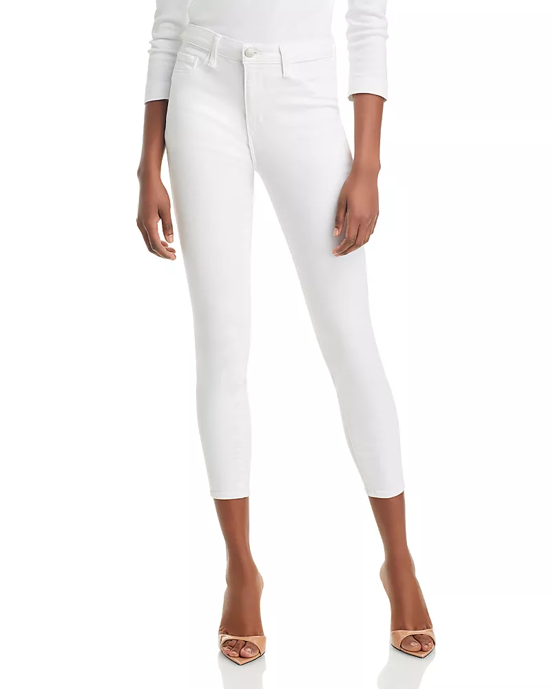 L'Agence Margot Cropped Jeans in Blanc
