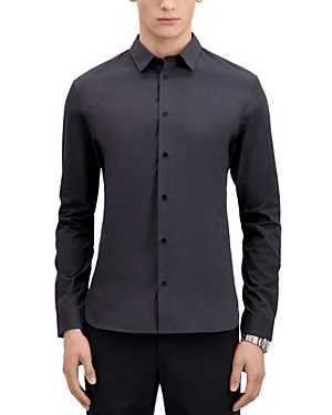 Shop The Kooples Mustang Button Front Long Sleeve Shirt In Black