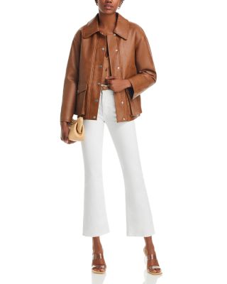 The Callie High Rise Cropped Flare Jeans in White