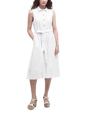 Shop Barbour Reil Midi Dress In White