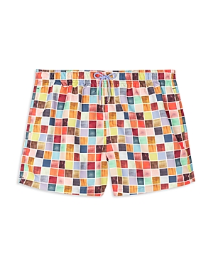 Shop Ps By Paul Smith Ink Square Drawstring 4 Swim Trunks In 92