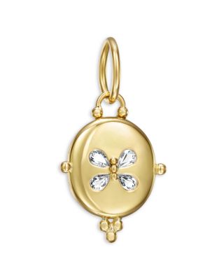 Temple St. Clair 18K Yellow Gold Fj Diamond Butterfly Oval Locket Pendant