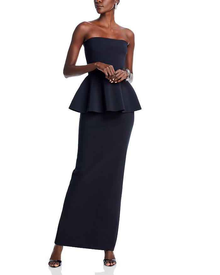 Yumix Strapless Peplum Gown