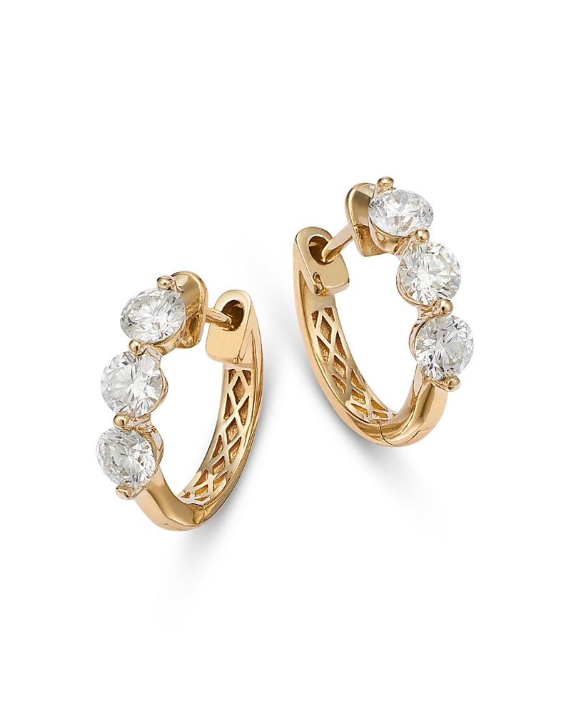 Bloomingdale's Fine Collection Diamond Hoop Earrings in 14K Yellow Gold, 1.0 tcw
