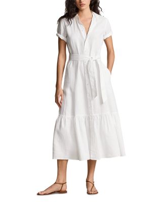 knee length dresses for ladies Ralph Lauren Women's Striped Linen Dress