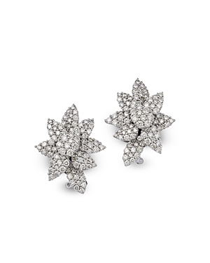 Bloomingdale's Diamond Flower Earrings In 14k White Gold, 3.50 Ct. T.w - 100% Exclusive