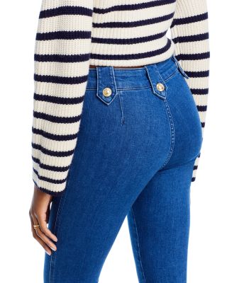 Robertson Cropped Flare Leg Jeans in Dark Wash