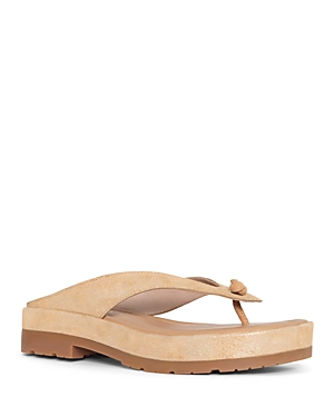 Shop Donald Pliner Women's Slip On Thong Platform Sandals In Platino