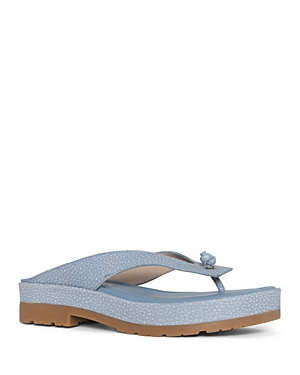 Shop Donald Pliner Women's Slip On Thong Platform Sandals In Denim