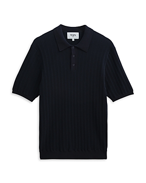 Wax London Naples Knitted Polo Shirt In Midnight