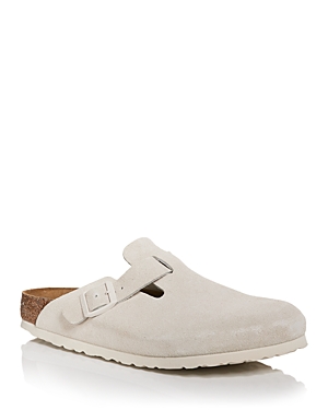 Birkenstock Off-white Narrow Boston Soft Footbed Slip-on Loafers In White