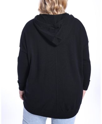  Plus Size V-neck Cashmere Zip Hoodie