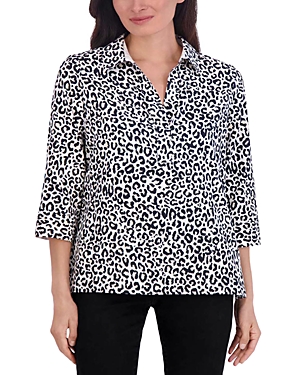 Shop Foxcroft Sophia Leopard Print Shirt In Multi