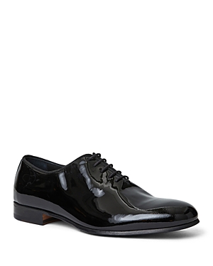 Shop Bruno Magli Men's Naso Lace Up Oxford Dress Shoes In Black Pate