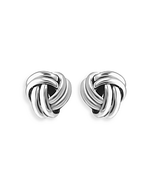 Aqua Love Knot Stud Earrings in Sterling Silver - 100% Exclusive