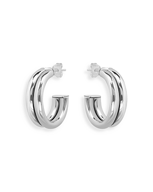 Shop Aqua Double Hoop Earrings In Sterling Silver - 100% Exclusive