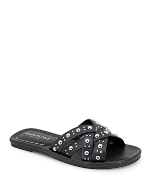 Shop Kenneth Cole Women's Jula Studded Slide Sandals In Black