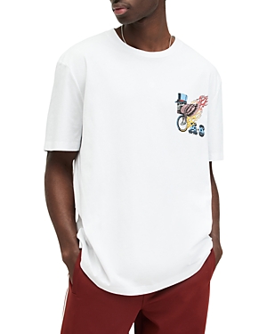 Shop Allsaints Roller Graphic Tee In Optic White