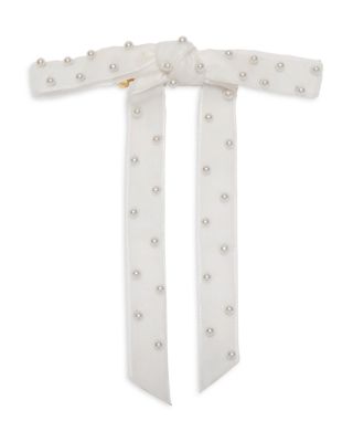 Lele Sadoughi - Bardot Faux Pearl Velvet Bow Barrette